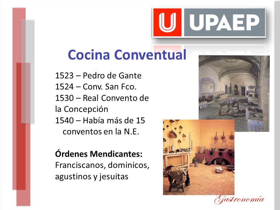 Cocina Conventual 1523 – Pedro de Gante 1524 – Conv. San Fco.