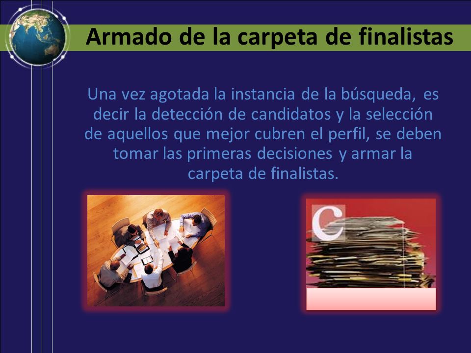 Armado de la carpeta de finalistas