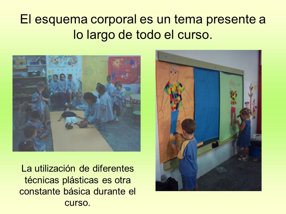 El esquema corporal es un tema presente a lo largo de todo el curso.