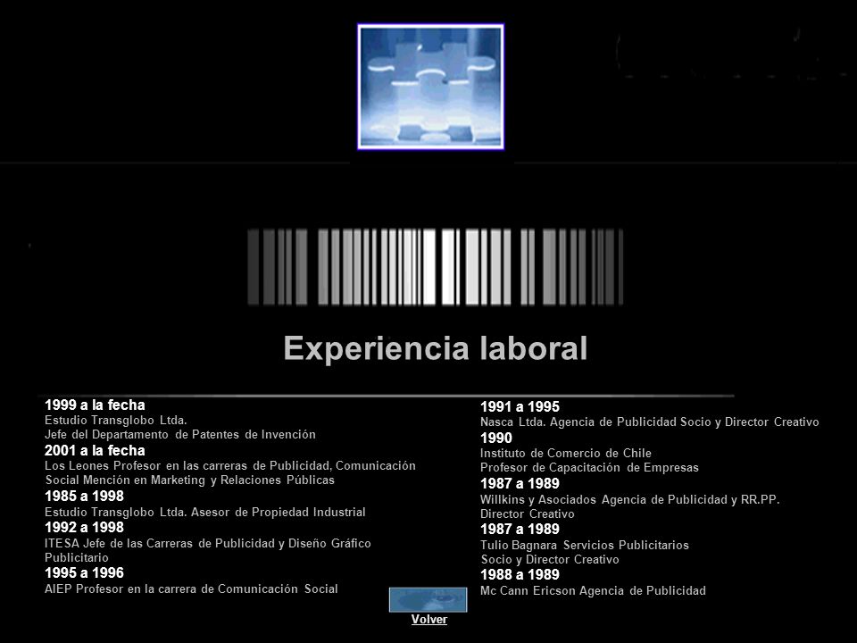 Experiencia laboral 1991 a a la fecha a la fecha