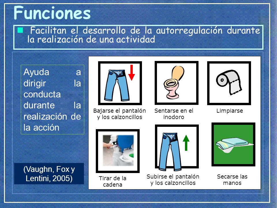 Funciones Facilitan el desarrollo de la autorregulación durante la realización de una actividad.
