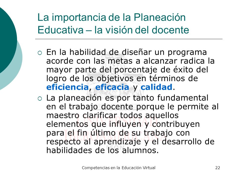 La importancia de la Planeación Educativa – la visión del docente