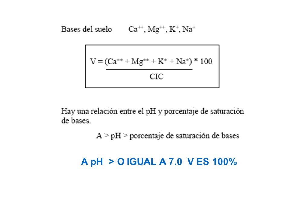 A pH > O IGUAL A 7.0 V ES 100%