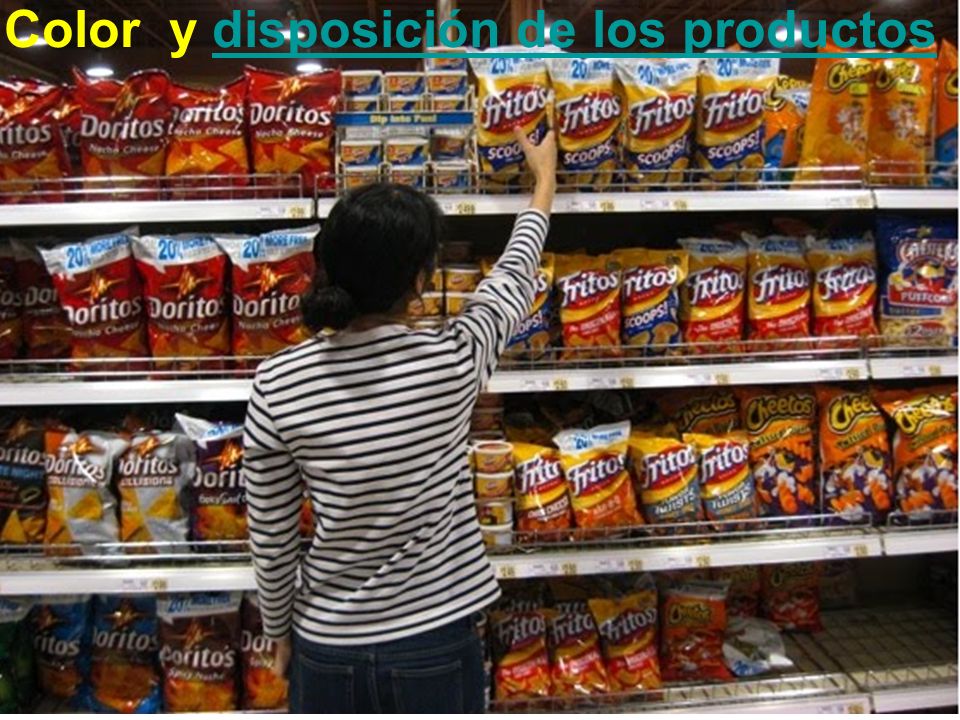 Color y disposición de los productos