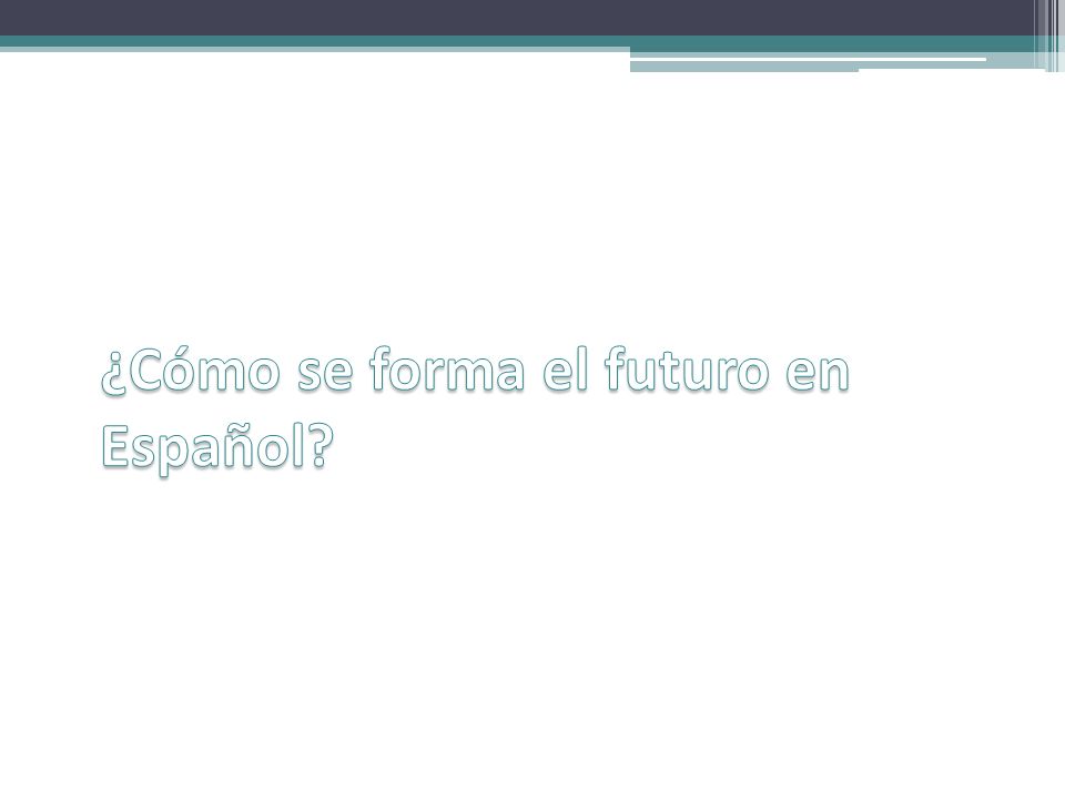 ¿Cómo se forma el futuro en Español