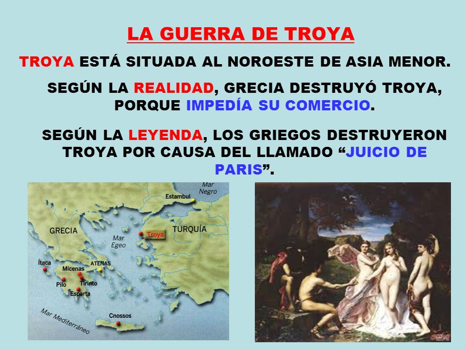 SEGÚN LA REALIDAD, GRECIA DESTRUYÓ TROYA, PORQUE IMPEDÍA SU COMERCIO.