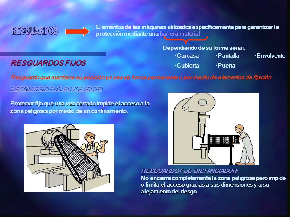 Elementos de las máquinas utilizados específicamente para garantizar la protección mediante una barrera material