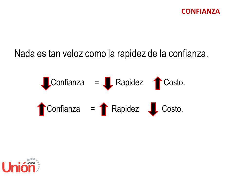 Nada es tan veloz como la rapidez de la confianza.