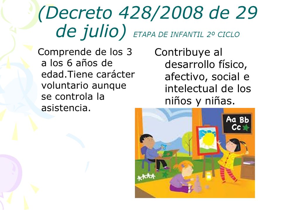 (Decreto 428/2008 de 29 de julio) ETAPA DE INFANTIL 2º CICLO