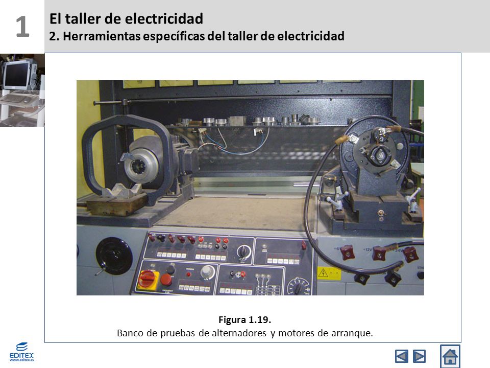Banco de pruebas de alternadores y motores de arranque.