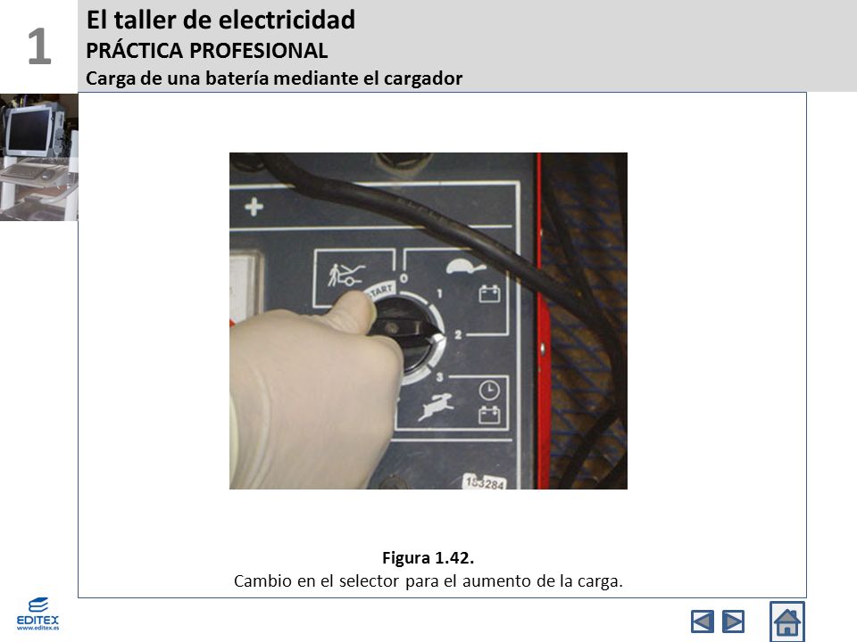 Cambio en el selector para el aumento de la carga.
