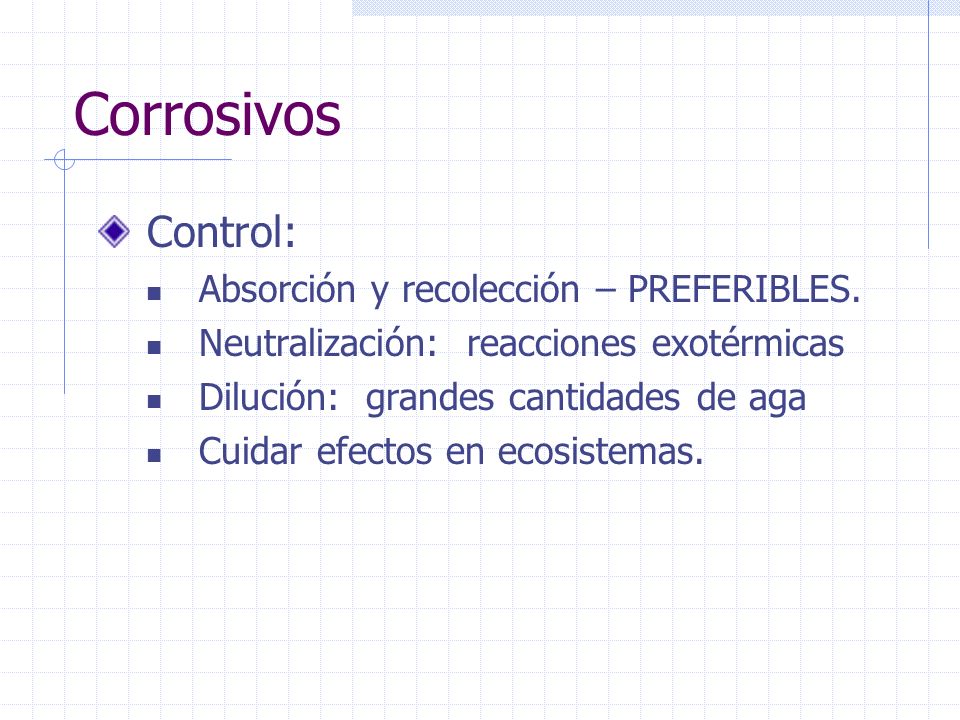 Corrosivos Control: Absorción y recolección – PREFERIBLES.