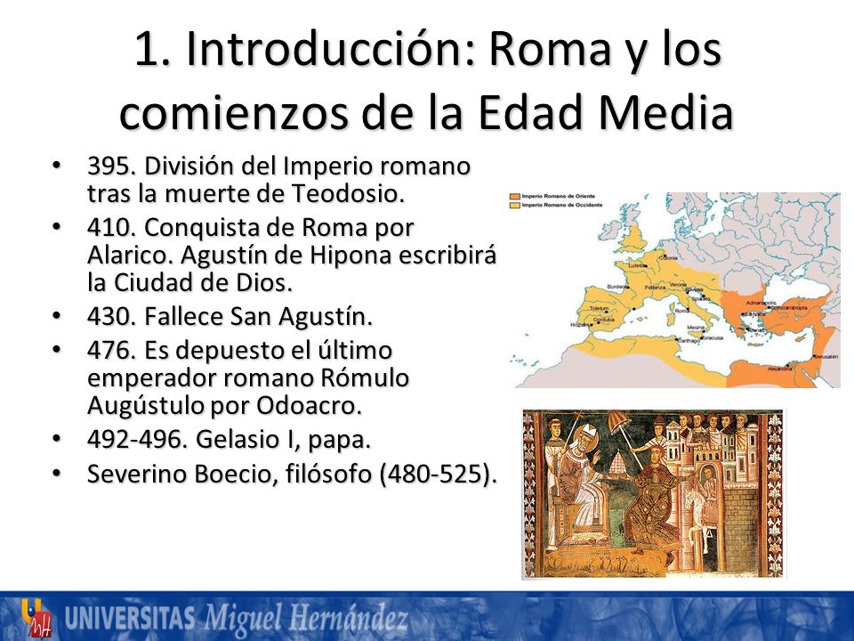 1. Introducción: Roma y los comienzos de la Edad Media