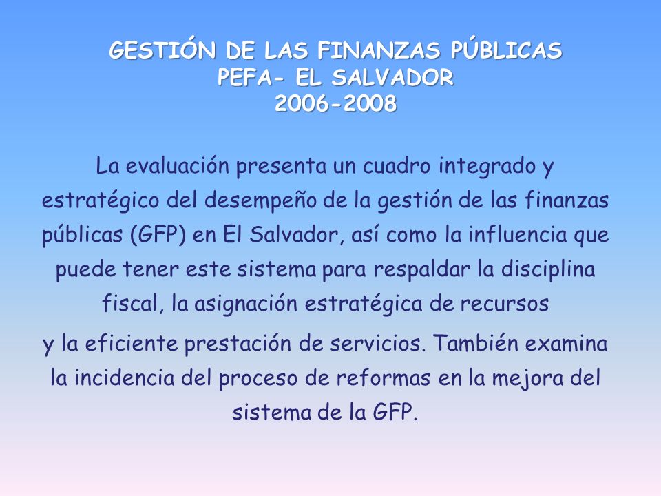 GESTIÓN DE LAS FINANZAS PÚBLICAS