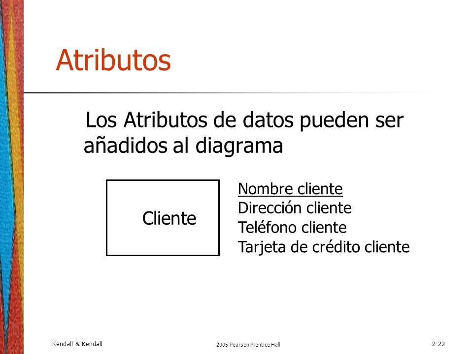 Atributos Los Atributos de datos pueden ser añadidos al diagrama