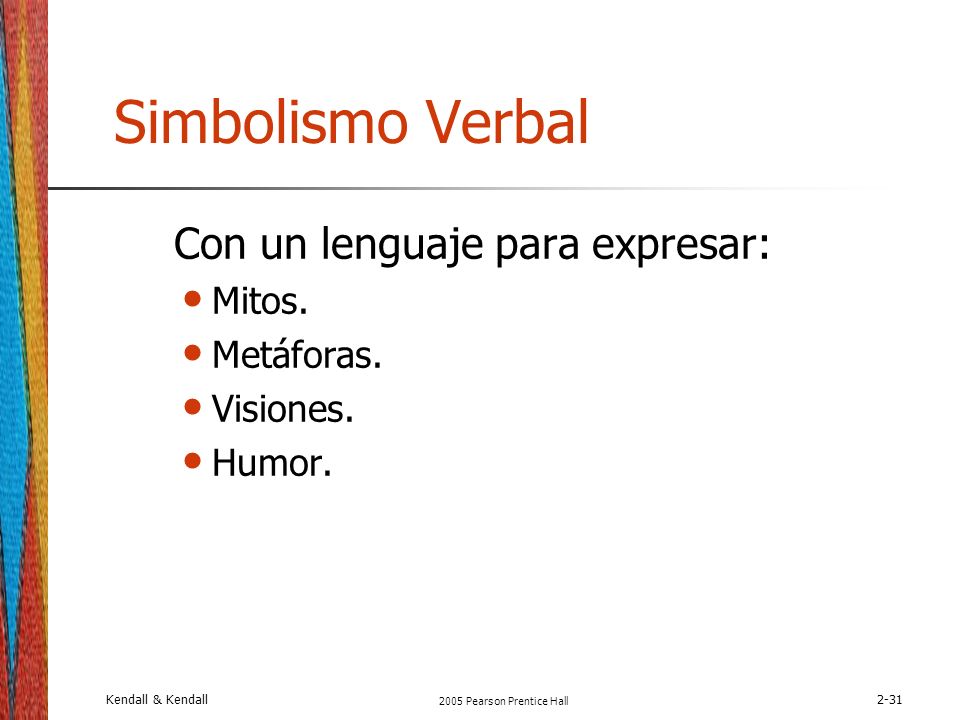 Simbolismo Verbal Con un lenguaje para expresar: Mitos. Metáforas.