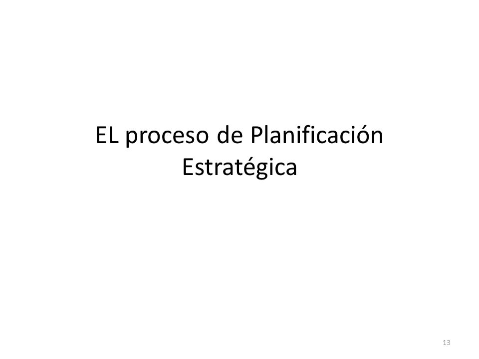 EL proceso de Planificación Estratégica