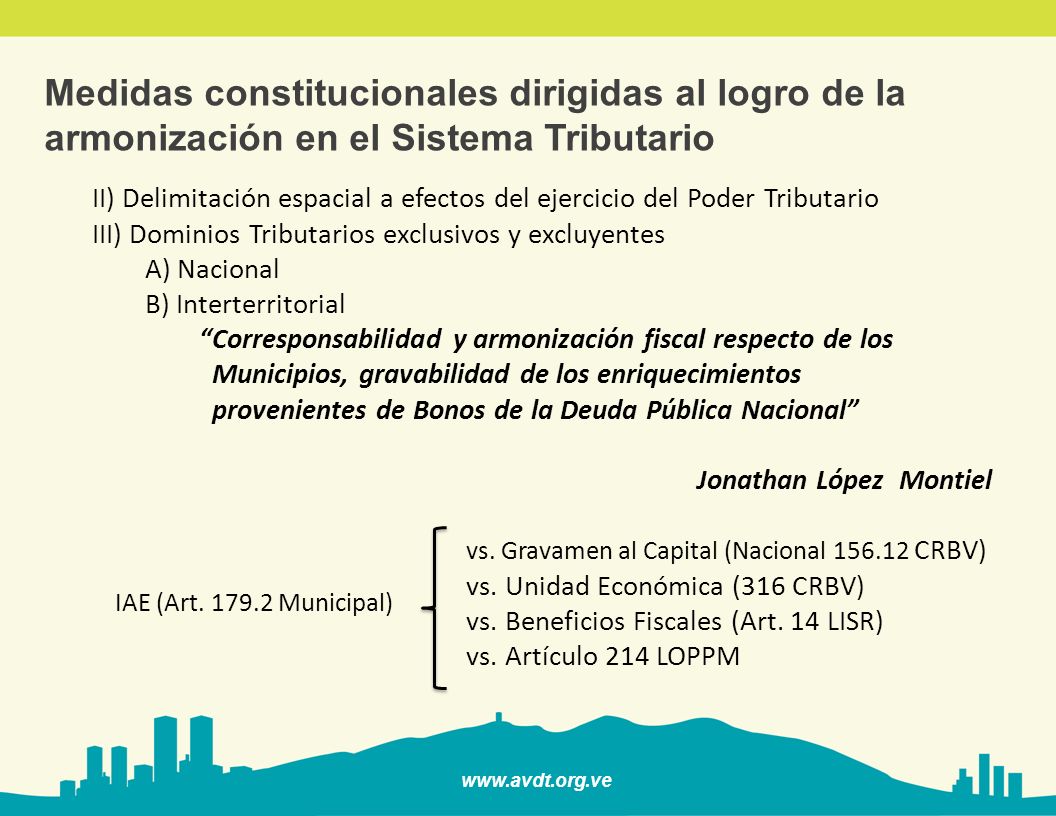 Medidas constitucionales dirigidas al logro de la armonización en el Sistema Tributario