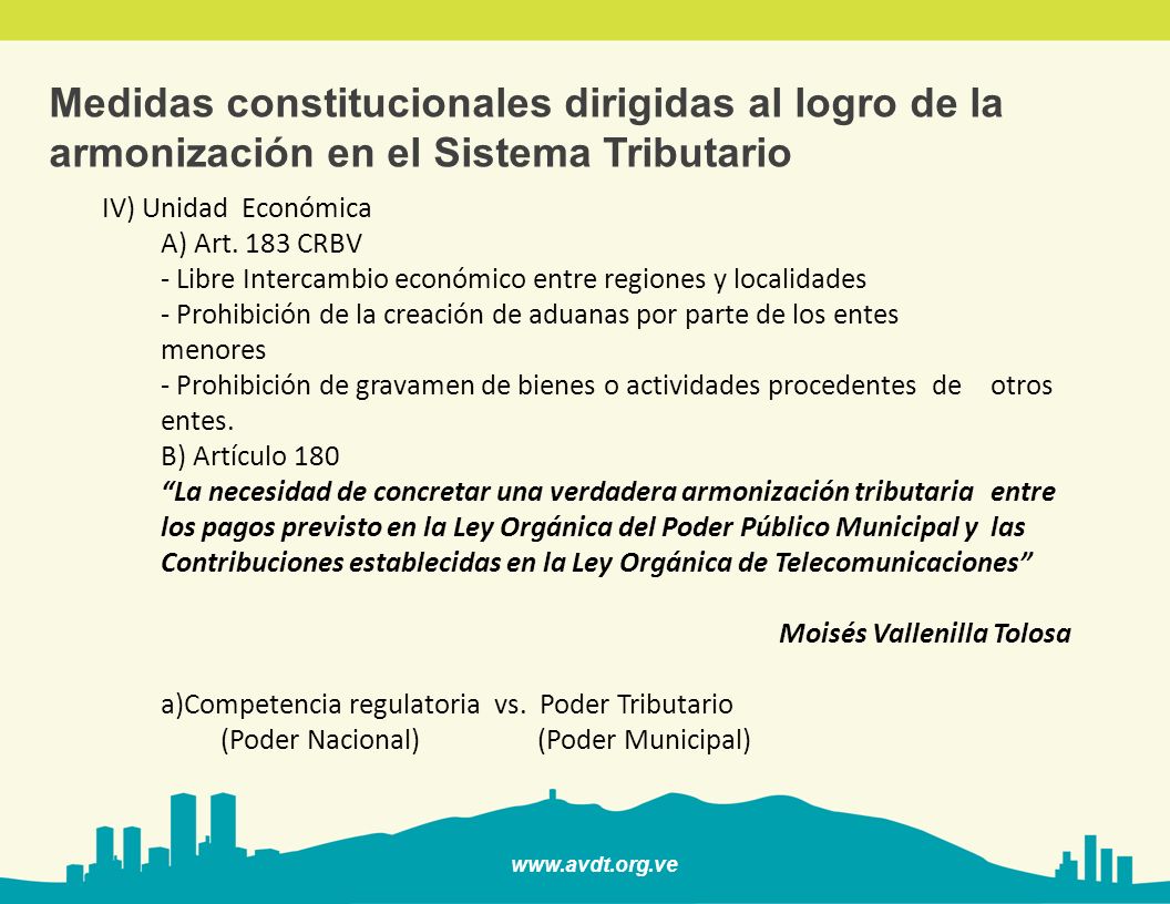 Medidas constitucionales dirigidas al logro de la armonización en el Sistema Tributario
