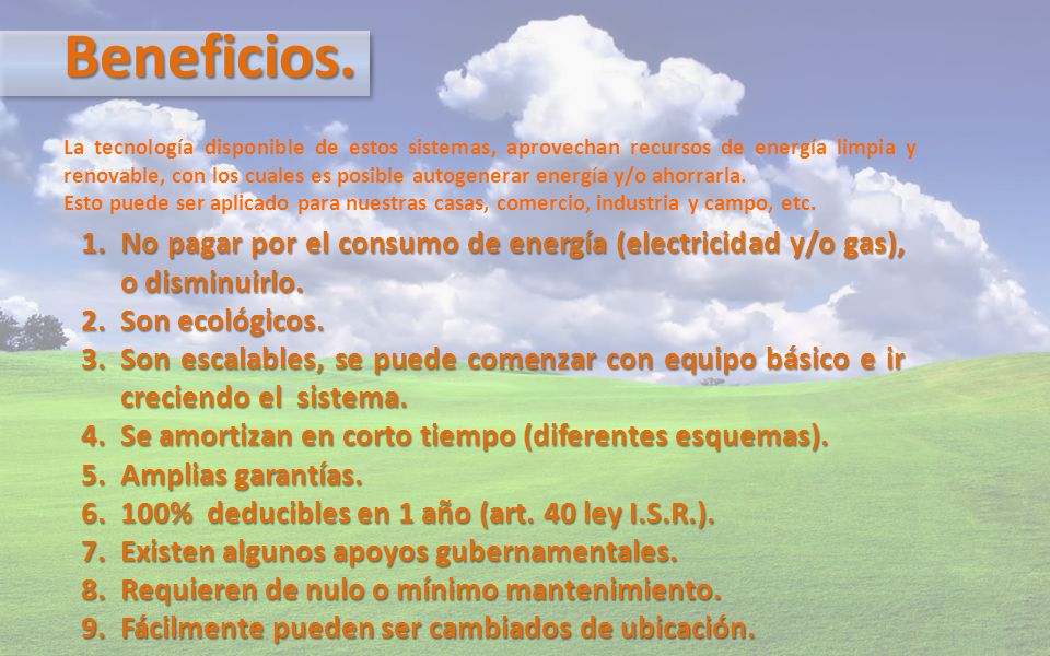 Beneficios.