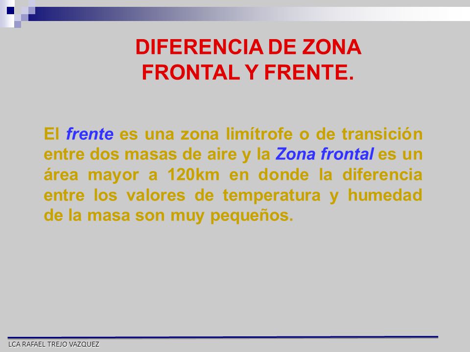 DIFERENCIA DE ZONA FRONTAL Y FRENTE.