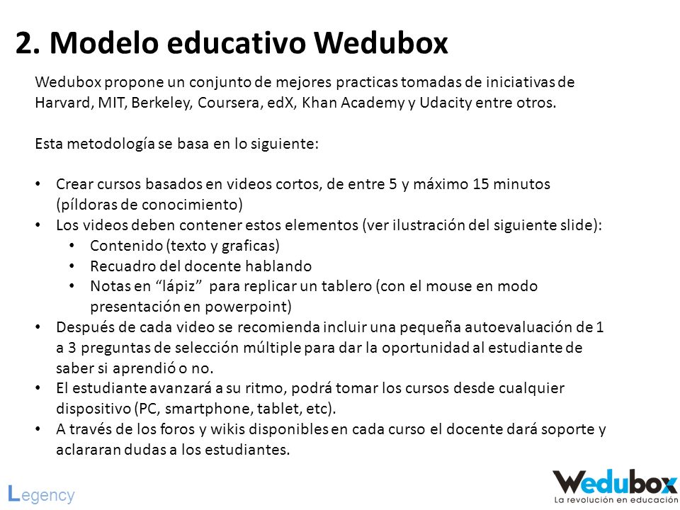 2. Modelo educativo Wedubox