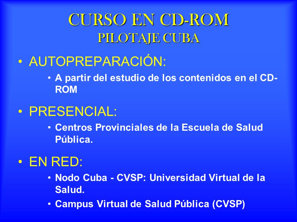 CURSO EN CD-ROM PILOTAJE CUBA