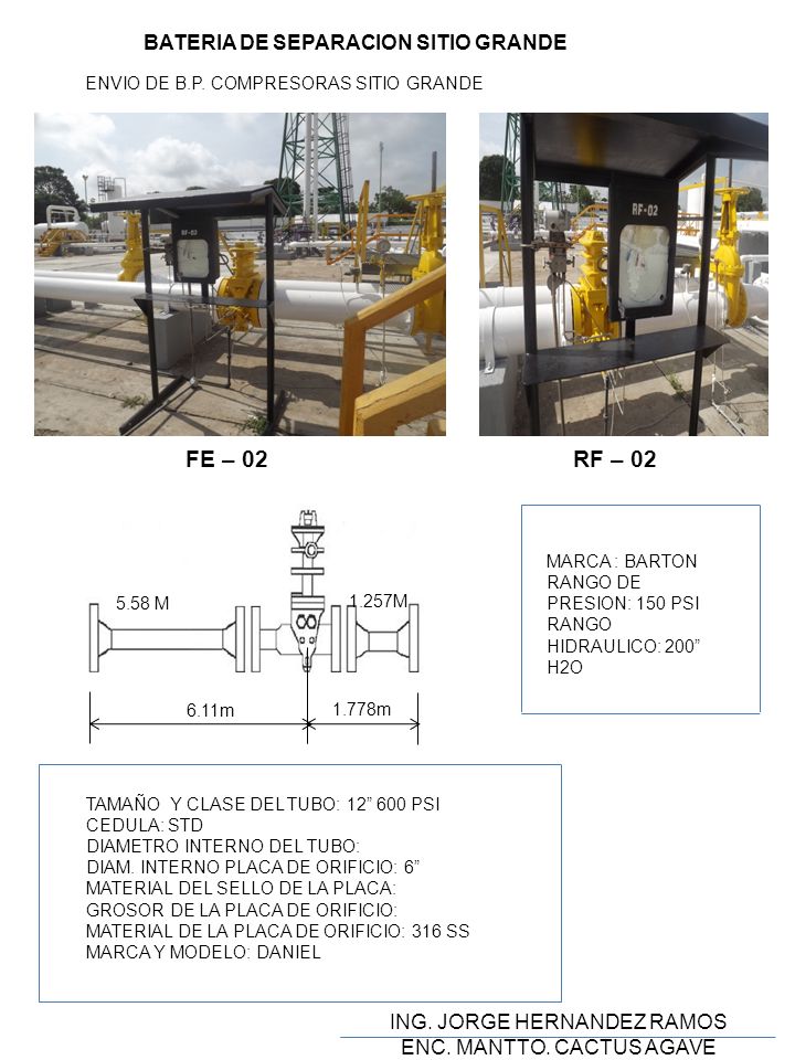 FE – 02 RF – 02 BATERIA DE SEPARACION SITIO GRANDE
