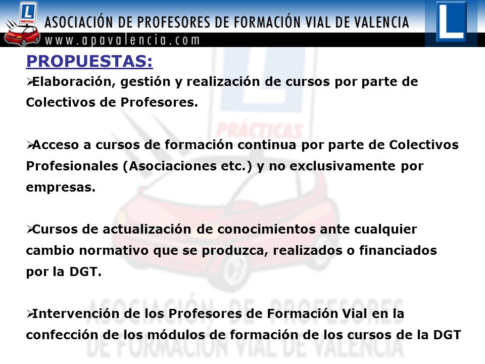 PROPUESTAS: Elaboración, gestión y realización de cursos por parte de Colectivos de Profesores.
