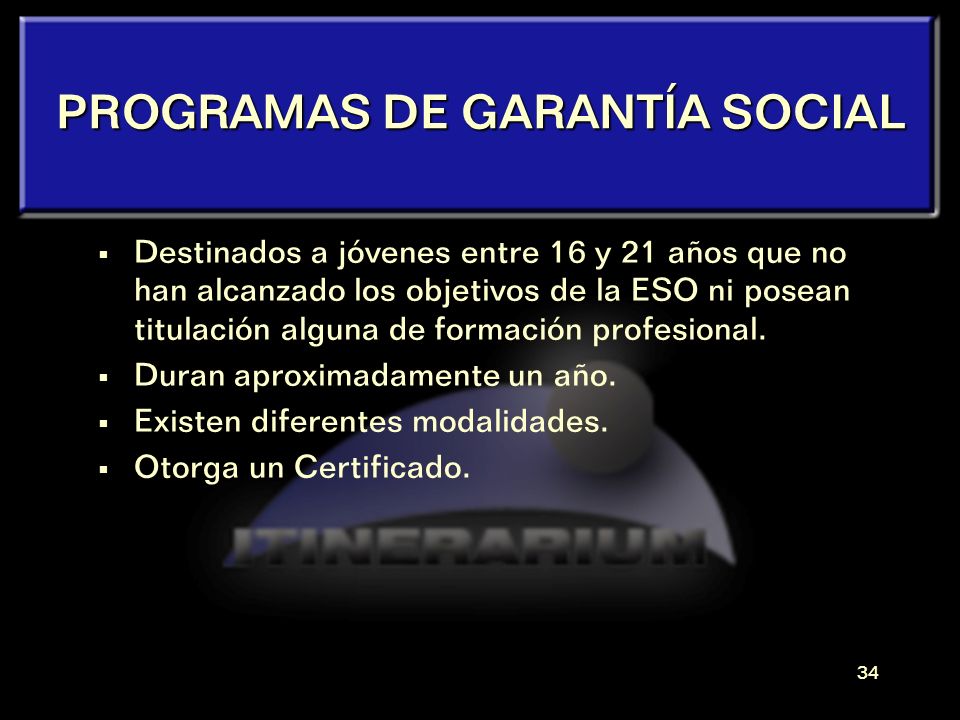 PROGRAMAS DE GARANTÍA SOCIAL