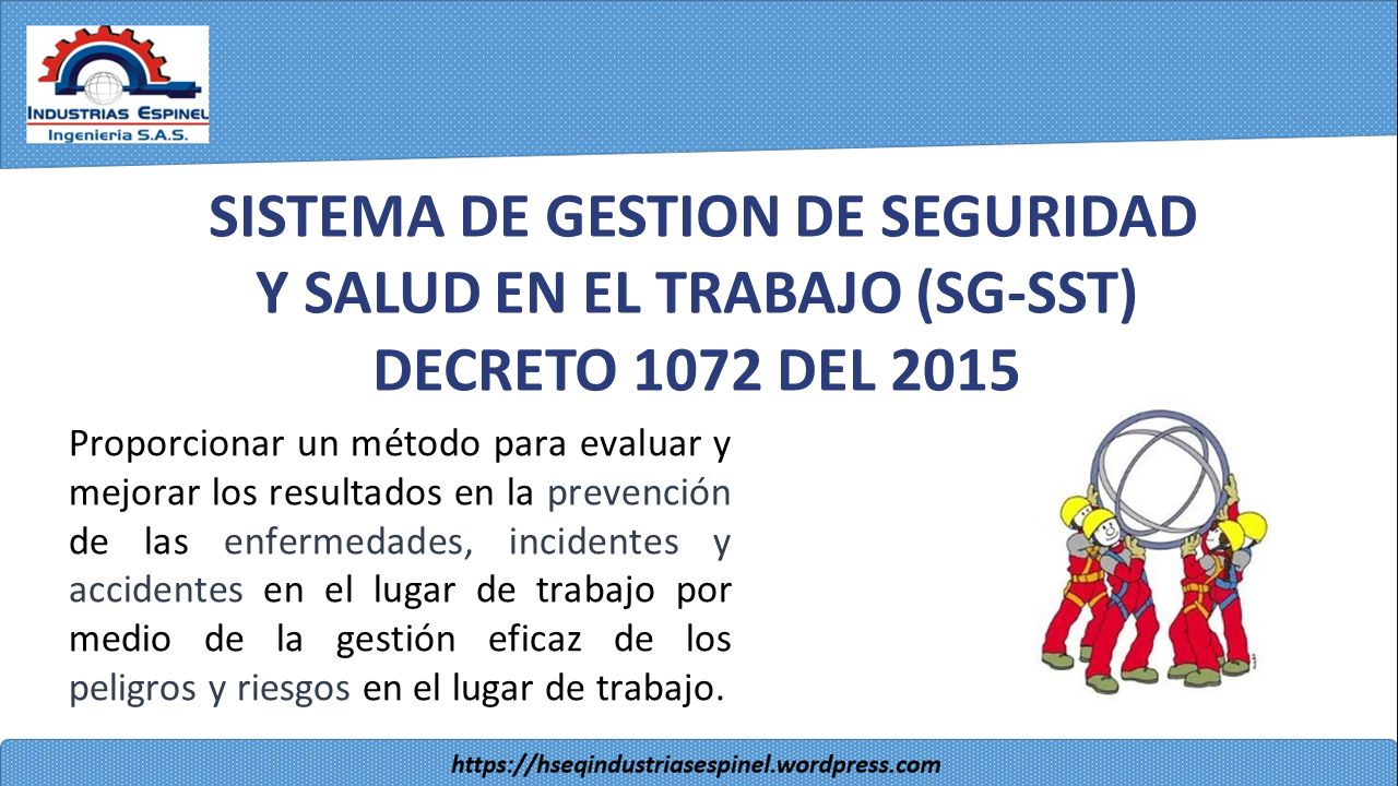 SISTEMA DE GESTION DE SEGURIDAD Y SALUD EN EL TRABAJO (SG-SST) DECRETO 1072 DEL 2015