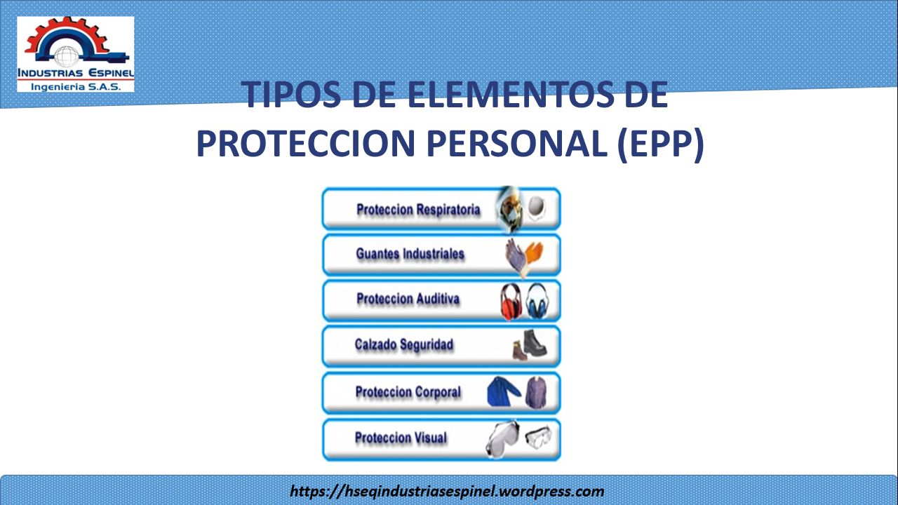 TIPOS DE ELEMENTOS DE PROTECCION PERSONAL (EPP)