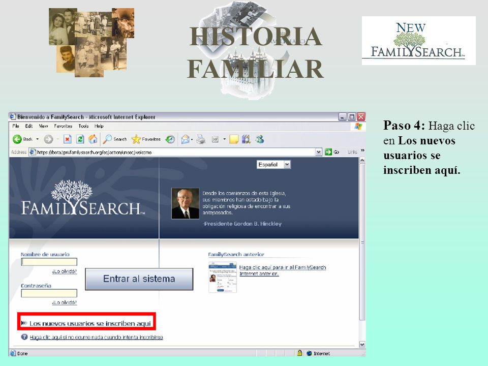 Paso 4: Haga clic en Los nuevos usuarios se inscriben aquí.