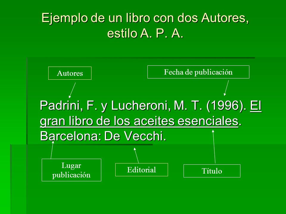 Ejemplo de un libro con dos Autores, estilo A. P. A.