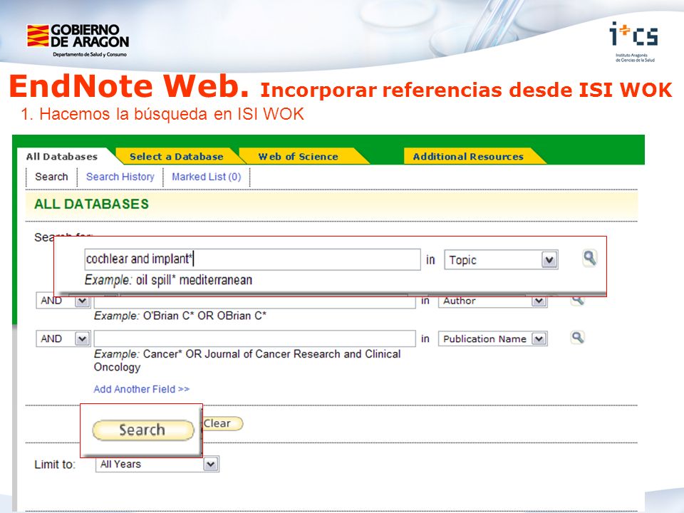 EndNote Web. Incorporar referencias desde ISI WOK