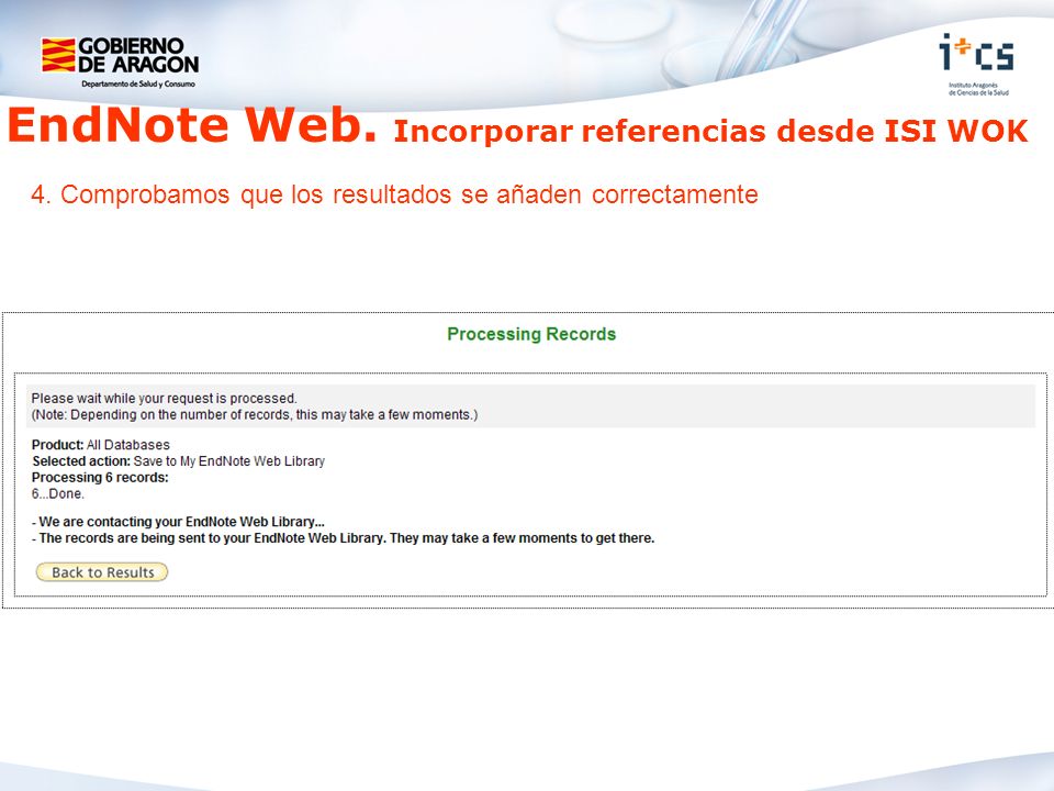 EndNote Web. Incorporar referencias desde ISI WOK