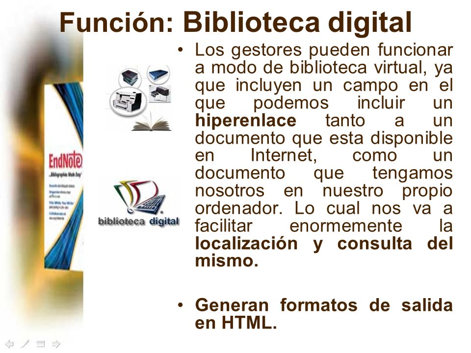 Función: Biblioteca digital