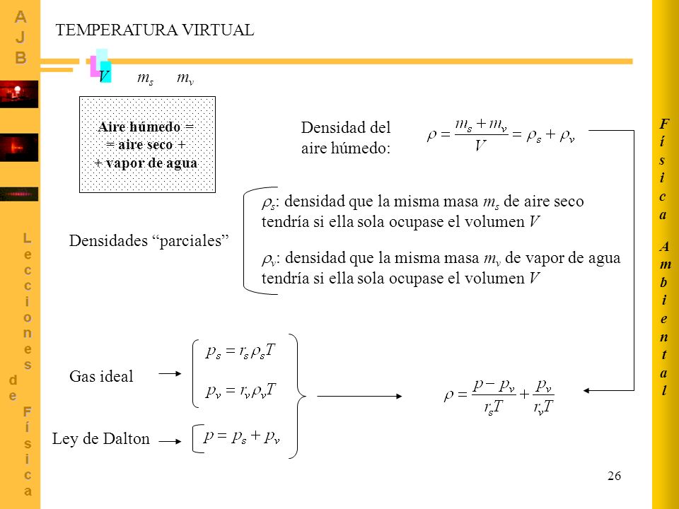 s: densidad que la misma masa ms de aire seco