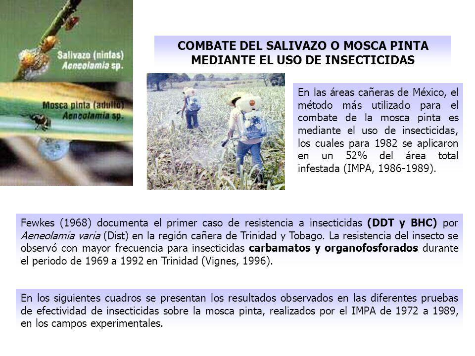 COMBATE DEL SALIVAZO O MOSCA PINTA MEDIANTE EL USO DE INSECTICIDAS