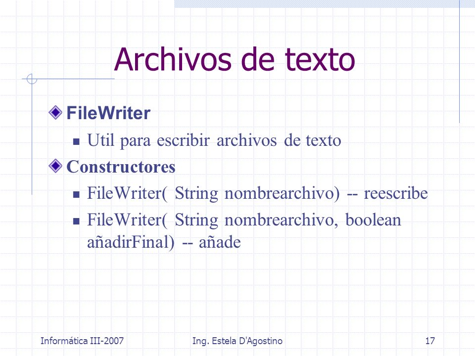 Archivos de texto FileWriter Util para escribir archivos de texto