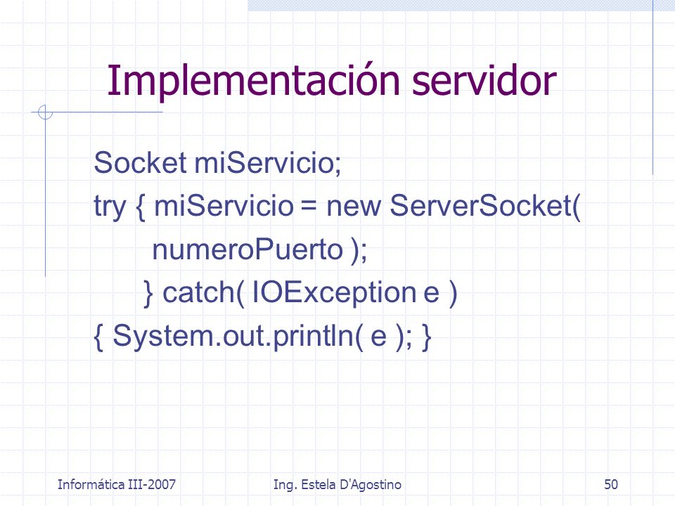 Implementación servidor