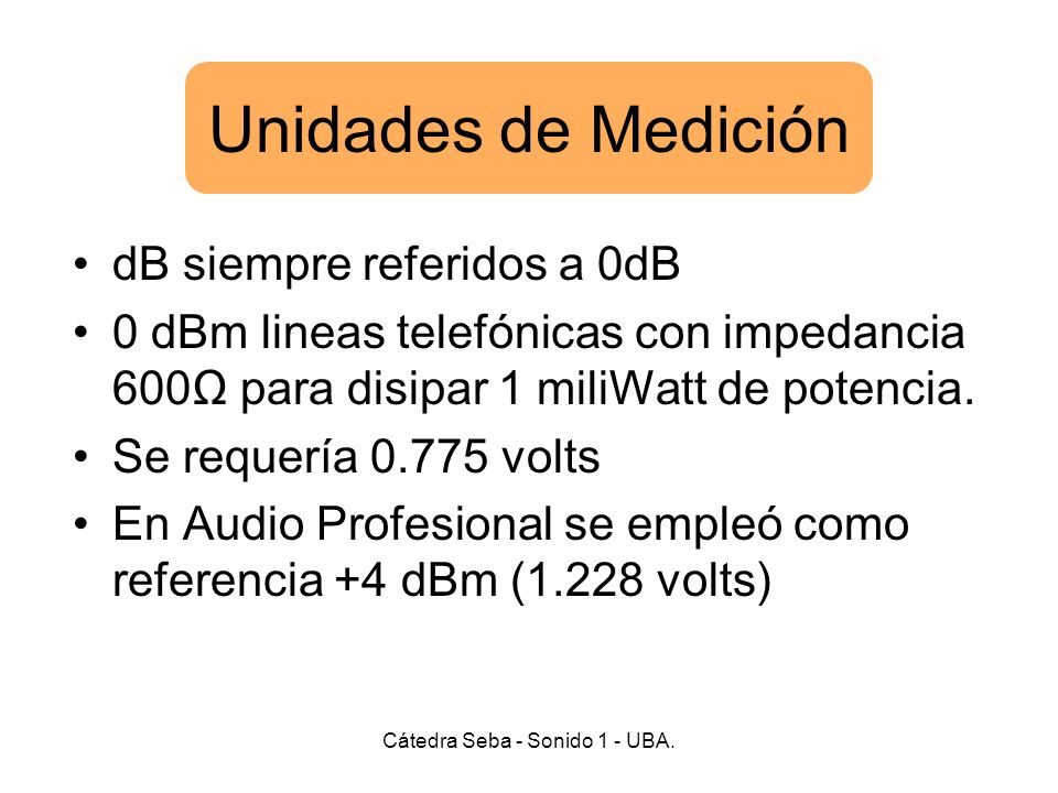 Cátedra Seba - Sonido 1 - UBA.