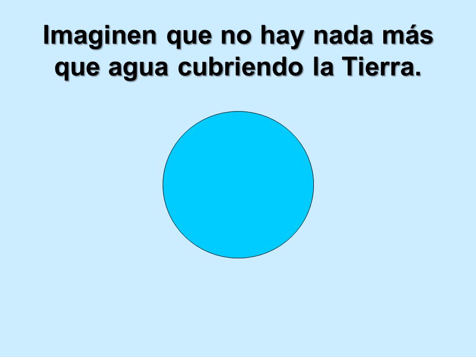 Imaginen que no hay nada más que agua cubriendo la Tierra.