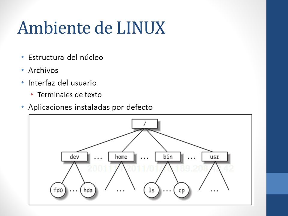 Ambiente de LINUX Estructura del núcleo Archivos Interfaz del usuario