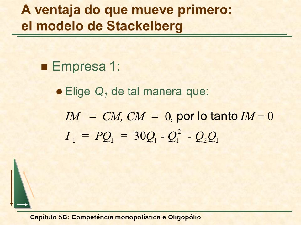 A ventaja do que mueve primero: el modelo de Stackelberg