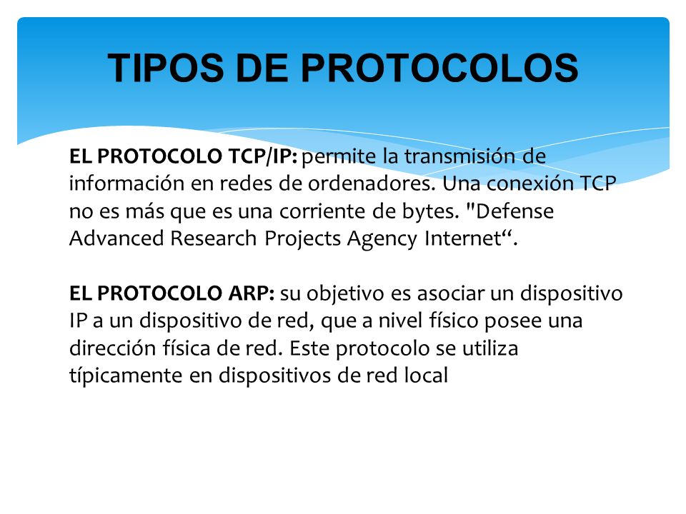 TIPOS DE PROTOCOLOS