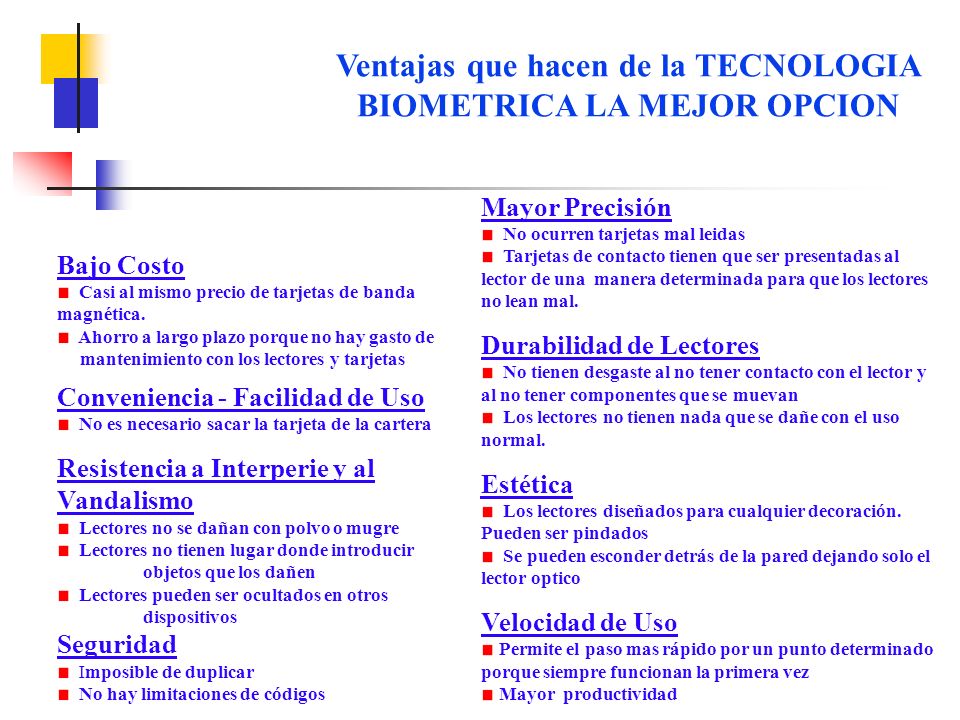 Ventajas que hacen de la TECNOLOGIA BIOMETRICA LA MEJOR OPCION