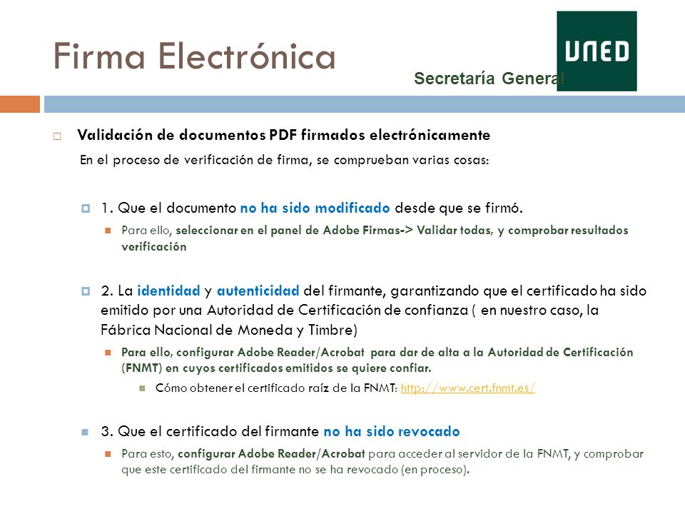 Firma Electrónica Secretaría General