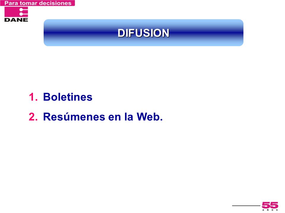 DIFUSION Boletines Resúmenes en la Web.