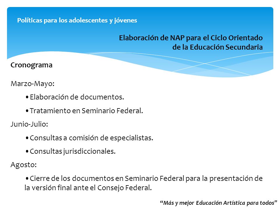 Elaboración de NAP para el Ciclo Orientado de la Educación Secundaria